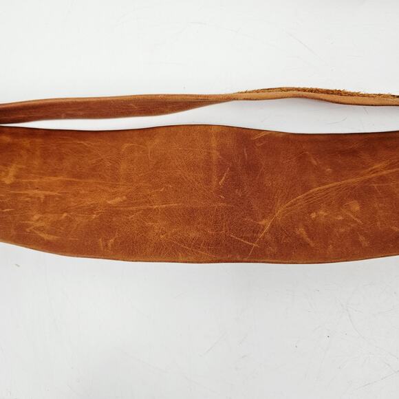 ADA Midi Leather Wrap Belt Tan Brown One Size Boho Chic Bohemian Earthy Lange - Picture 7 of 14